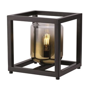 Freelight Moderne Industriële tafellamp Dentro 1-lichts zwart met goud glas