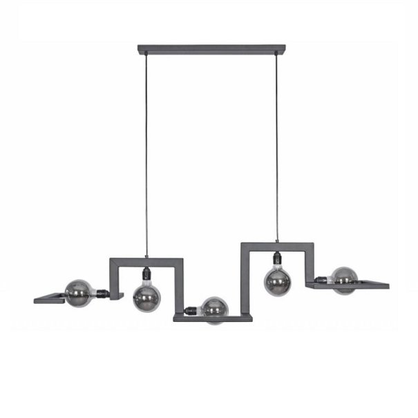 Ztahl Modern Industriële hanglamp Tortona 5-lichts zwart
