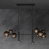 Ztahl Industriëel design hanglamp Urbino 6-lichts zwart platinum