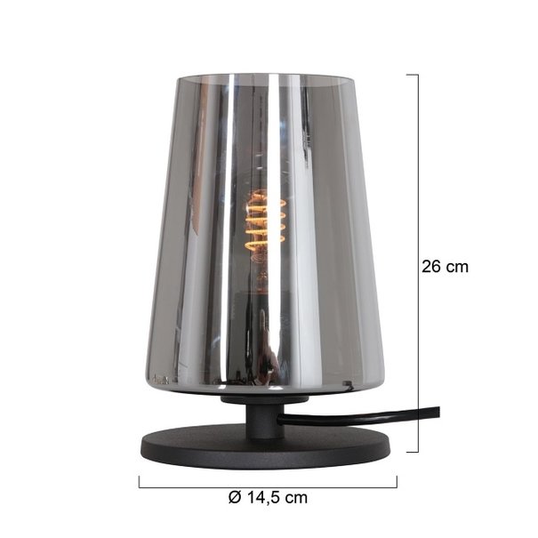 Anne Lighting Moderne - Glazen - Tafellamp - 1 Lichts - Smoke - Ancilla