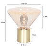 Anne Lighting Landelijke tafellamp Ambiance 1-lichts goud met amber glas