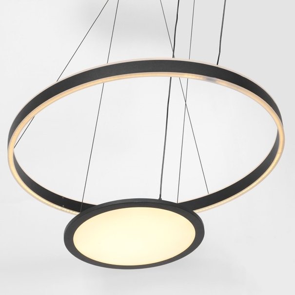 Steinhauer Design - Moderne - Hanglamp - Geïntegreerd led - Zwart - Ringlux Double