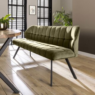 Eetkamerbank Turn groen velour 180 cm