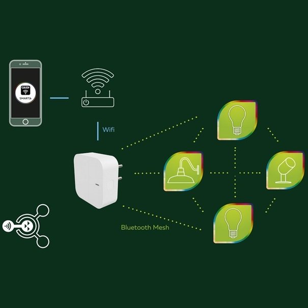 Calex Moderne buiten wandlamp RGB Smart Mesh Calex zwart