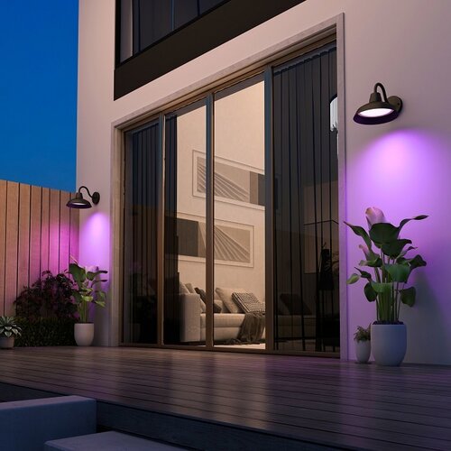 Klassieke Wand buitenlamp Calex Smart zwart