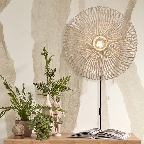 Landelijke Ibiza Stijl wandlamp Zanzibar Ø55 cm wit