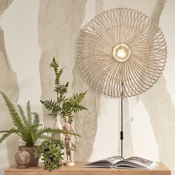 GOOD&MOJO Landelijke - Ibiza Stijl - Wandlamp - Wit - 55 cm - Zanzibar