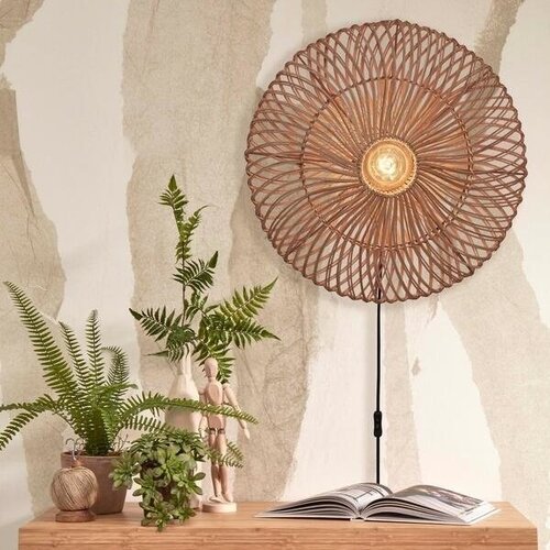 Landelijke Ibiza Style wandlamp Zanzibar Ø55 cm naturel