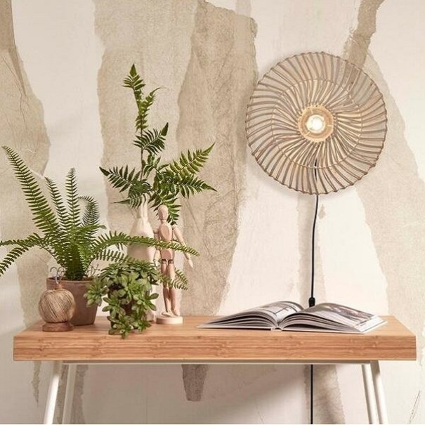 GOOD&MOJO Landelijke - Ibiza Stijl - Wandlamp - Wit - 40 cm - Zanzibar