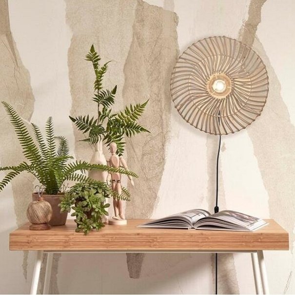 GOOD & MOJO Landelijke Stoere wandlamp Zanzibar Ø40 cm wit