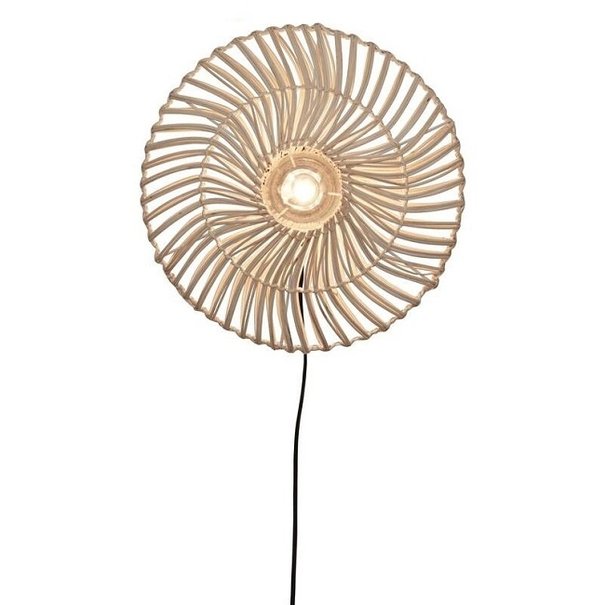 GOOD & MOJO Landelijke Stoere wandlamp Zanzibar Ø40 cm wit
