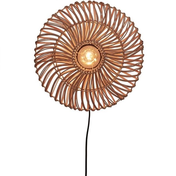 GOOD & MOJO Landelijke Stoere wandlamp Zanzibar Ø40 cm naturel