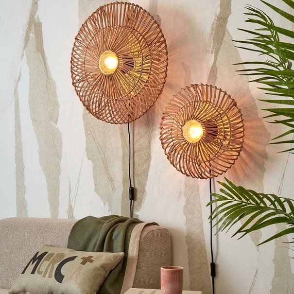 GOOD&MOJO Landelijke - Ibiza Style - Wandlamp - Naturel - 40 cm - Zanzibar