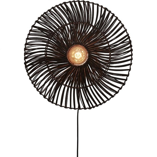 GOOD&MOJO Landelijke - Stoere - Wandlamp - Zwart - 40 cm - Zanzibar