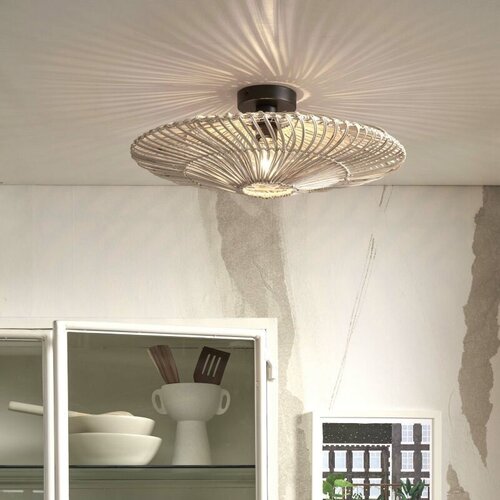 Landelijke Stoere plafondlamp Zanzibar Ø55 cm wit