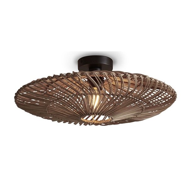 GOOD & MOJO Landelijke Stoere plafondlamp Zanzibar Ø55 cm naturel