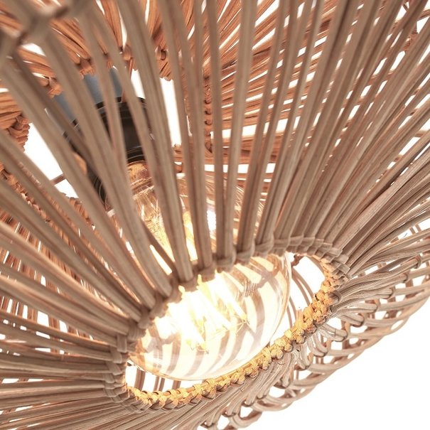 GOOD & MOJO Landelijke Stoere plafondlamp Zanzibar Ø55 cm naturel