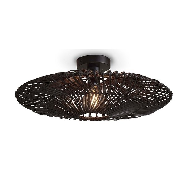 GOOD & MOJO Landelijke Stoere plafondlamp Zanzibar Ø55 cm zwart
