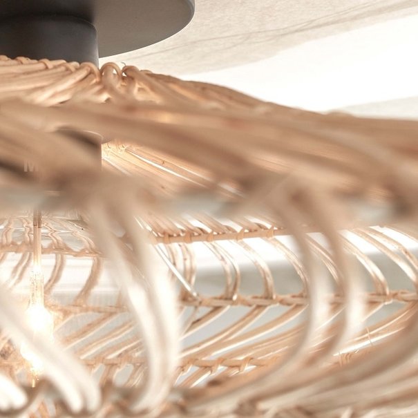 GOOD & MOJO Landelijke Ibiza Stijl plafondlamp Zanzibar Ø40 cm wit