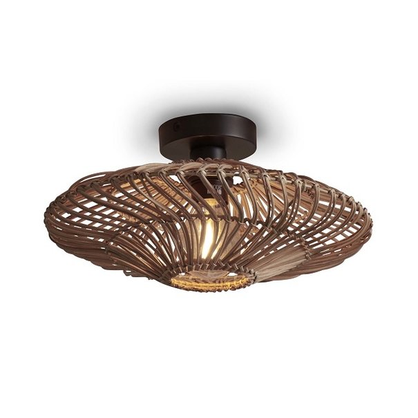 GOOD & MOJO Landelijke Ibiza Stijl plafondlamp Zanzibar Ø40 cm naturel