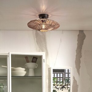 GOOD & MOJO Landelijke Ibiza Stijl plafondlamp Zanzibar Ø40 cm naturel