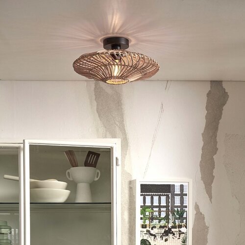 Landelijke Ibiza Stijl plafondlamp Zanzibar Ø40 cm naturel