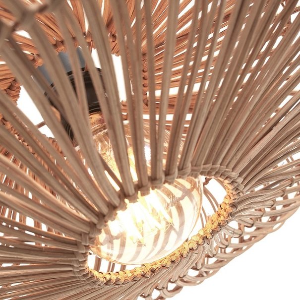 GOOD & MOJO Landelijke Ibiza Stijl plafondlamp Zanzibar Ø40 cm naturel