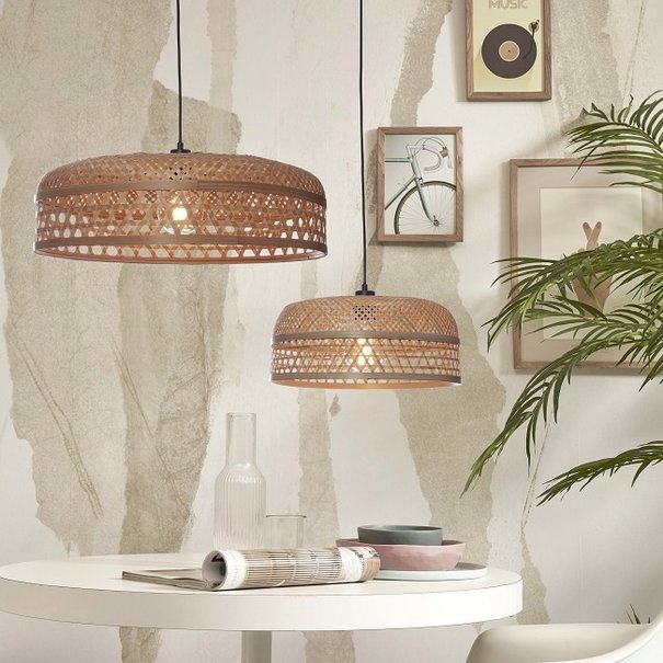 GOOD&MOJO Landelijke - Ibiza Stijl - Hanglamp - Naturel - 2 Lichts - Ubud