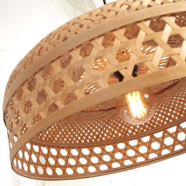 GOOD & MOJO Landelijke Ibiza Stijl hanglamp Ubud 2-lichts naturel