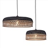 GOOD & MOJO Landelijke Ibiza Stijl hanglamp Ubud 2-lichts zwart naturel