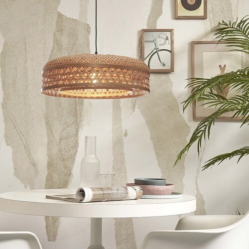 Landelijke Ibiza Stijl hanglamp Ubud 1-lichts naturel