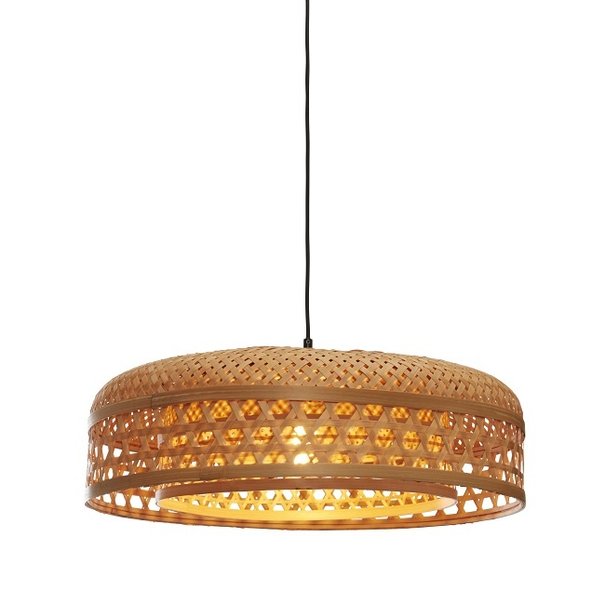 GOOD & MOJO Landelijke Ibiza Stijl hanglamp Ubud 1-lichts naturel