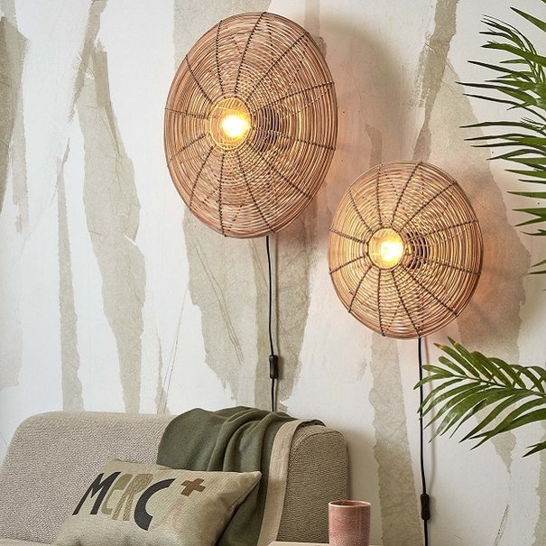 GOOD & MOJO Landelijke Stoere wandlamp Tanami Ø55 cm naturel