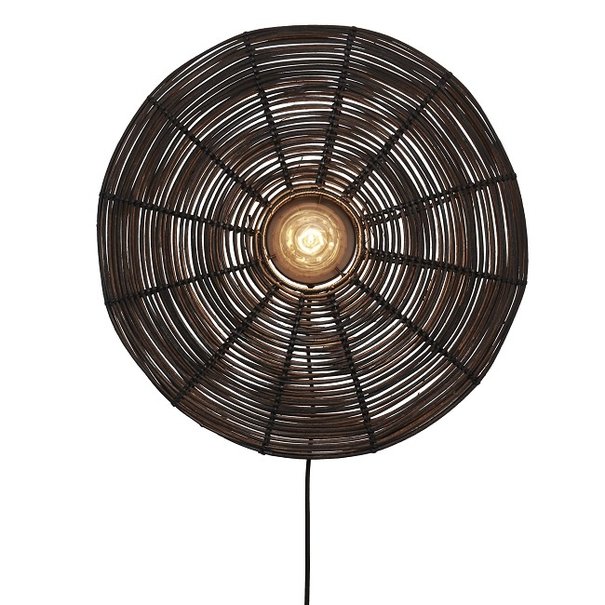 GOOD & MOJO Landelijke Stoere wandlamp Tanami Ø55 cm zwart