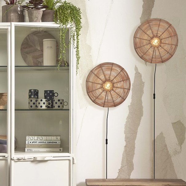 GOOD&MOJO Landelijke - Ibiza Style - Wandlamp - Naturel - 40 cm - Tanami