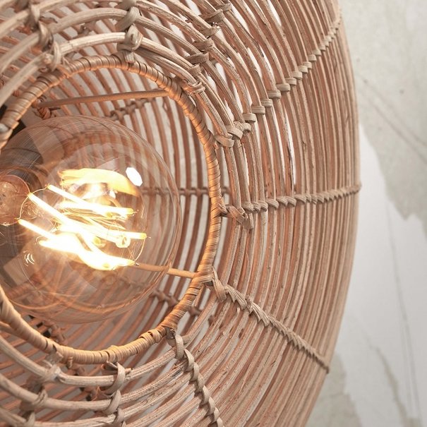 GOOD & MOJO Landelijke Ibiza Style wandlamp Tanami Ø40 cm naturel