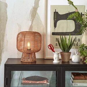 GOOD & MOJO Landelijke Retro Ibiza Stijl tafellamp Tanami Ø30 cm naturel