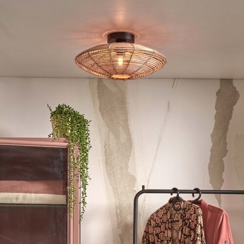 Landelijke Stoere plafondlamp Tanami Ø40 cm naturel