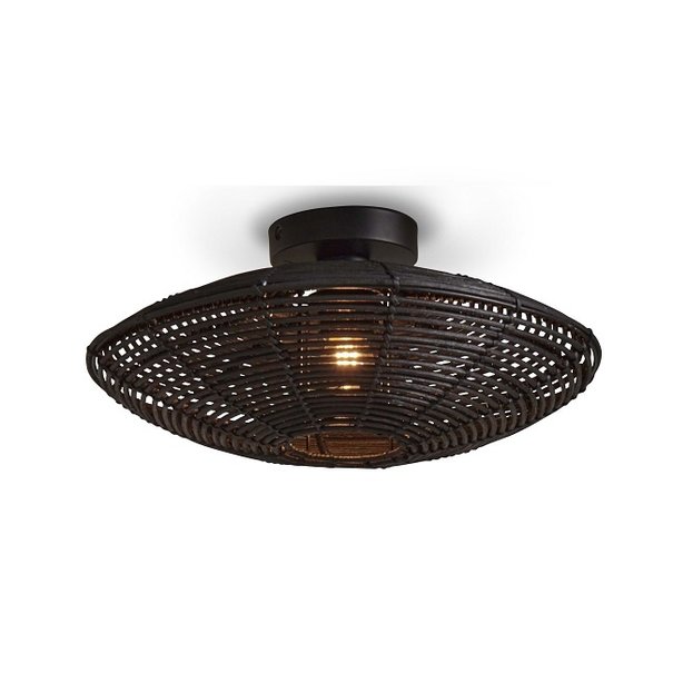 GOOD & MOJO Landelijke Stoere plafondlamp Tanami Ø40 cm zwart