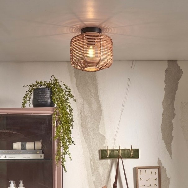 GOOD & MOJO Landelijke Ibiza Style plafondlamp Tanami Ø25 cm naturel