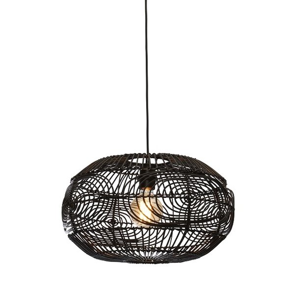 GOOD & MOJO Landelijk Retro hanglamp Madeira Ø48 cm zwart