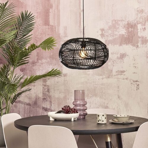 Landelijk Retro hanglamp Madeira Ø48 cm zwart