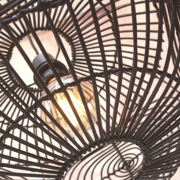 GOOD & MOJO Landelijk Retro hanglamp Madeira Ø48 cm zwart