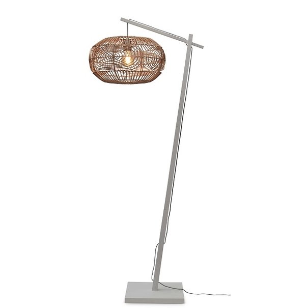 GOOD & MOJO Landelijk Stoere vloerlamp Madeira bamboe wit