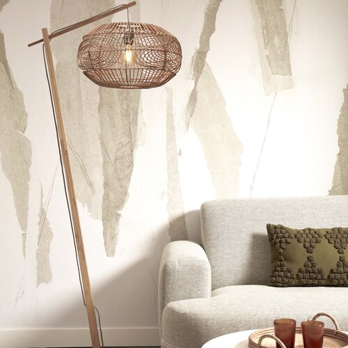 Landelijk Stoere vloerlamp Madeira bamboe