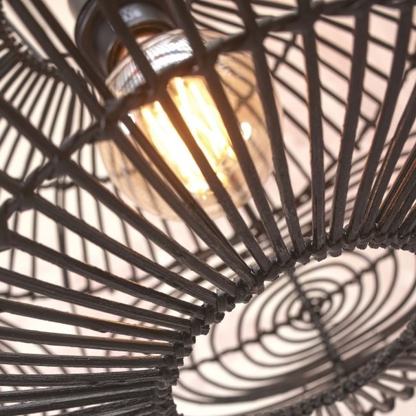 GOOD & MOJO Landelijk Stoere vloerlamp Madeira zwart bamboe