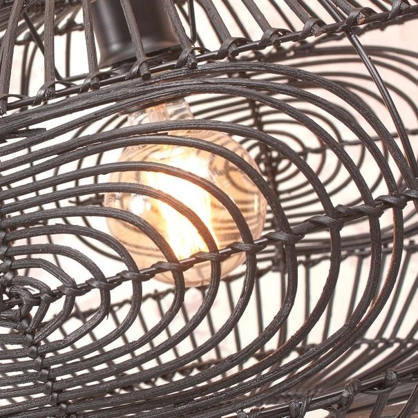 GOOD & MOJO Landelijke Stoere plafondlamp Madeira Ø48 cm zwart