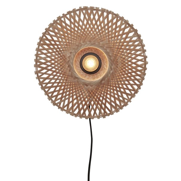 GOOD & MOJO Landelijke Stoere wandlamp Kalimantan Ø30 cm naturel