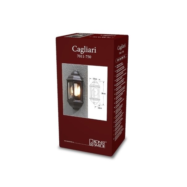 Konstsmide Klassieke buiten wandlamp Cagliari zwart 1-lichts