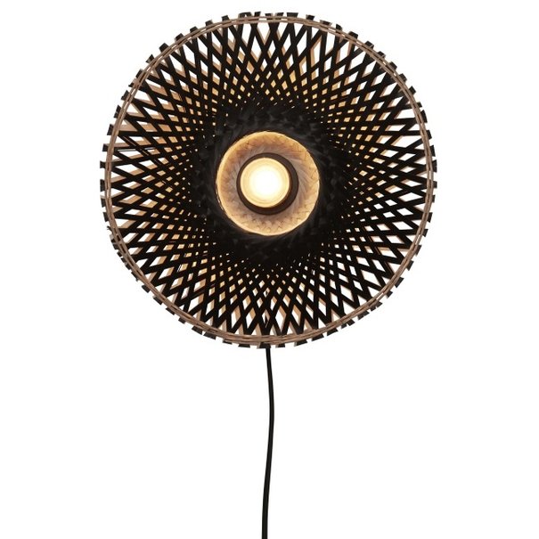 GOOD&MOJO Landelijke - Stoere - Wandlamp - Zwart - 30 cm - Kalimantan